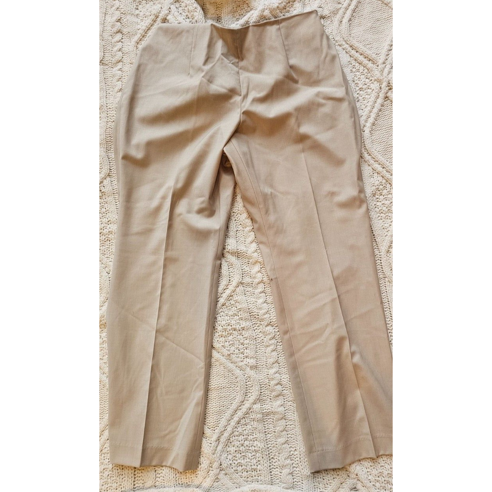 Talbots Heritage Tan Khaki Lightweight Unlined Wool‎ Pants Womens 14WP Petite